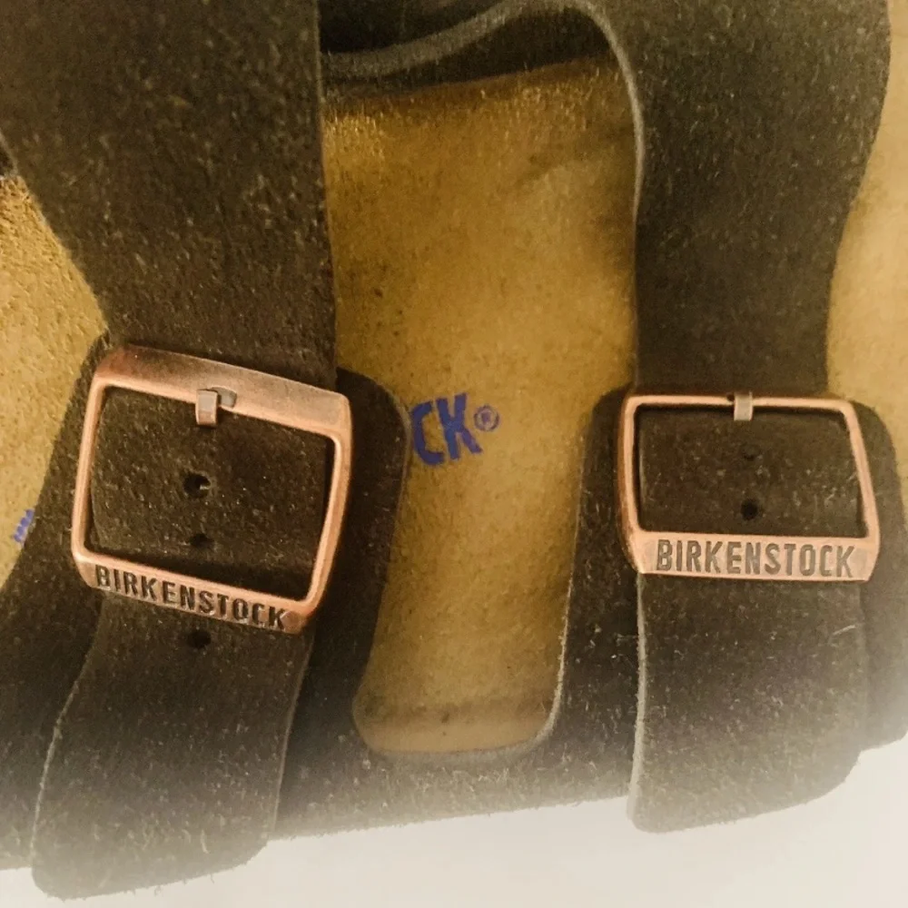 NWOB Birkenstock Arizona Brown Suede Double-Strap Slides Men Size 12 Outdoor